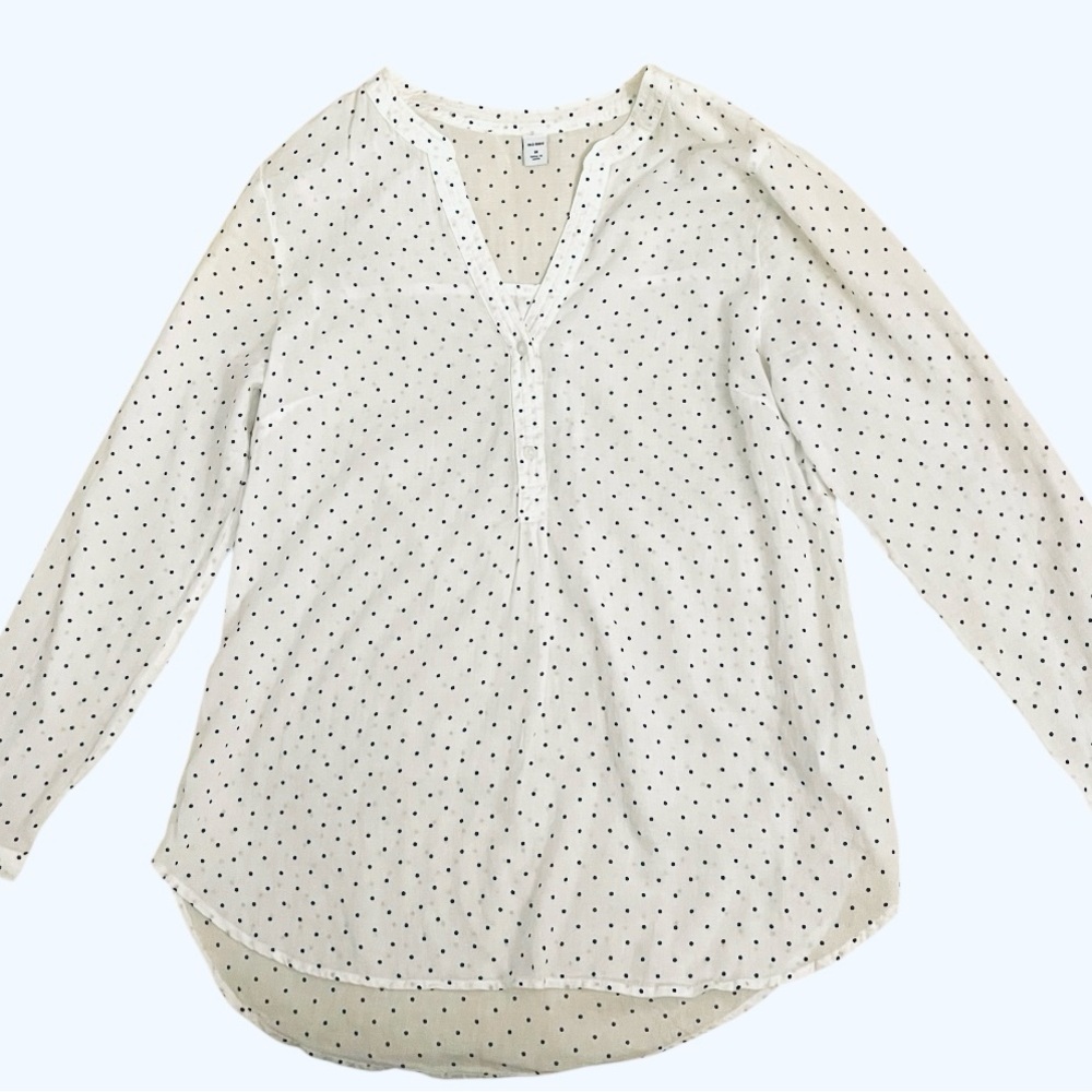 White Polka Dot Women's Top - Picture 2 of 9